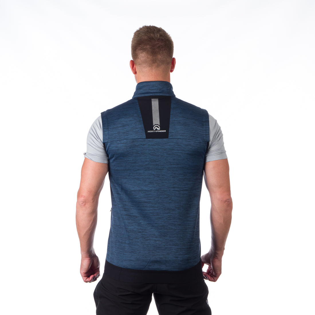 VE-3440OR men's trekking athletic fit melange fleece vest GUY
