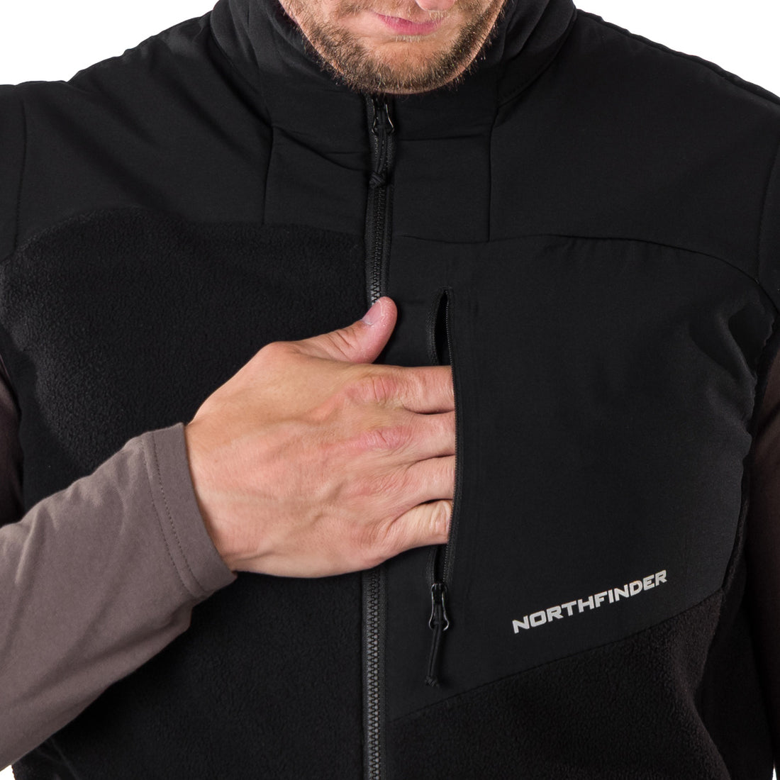 VE-3450OR men's fleece vest LUCIUS