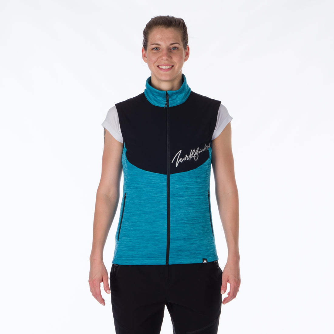 VE-4440OR women's trekking athletic fit melange fleece vest ETHEL