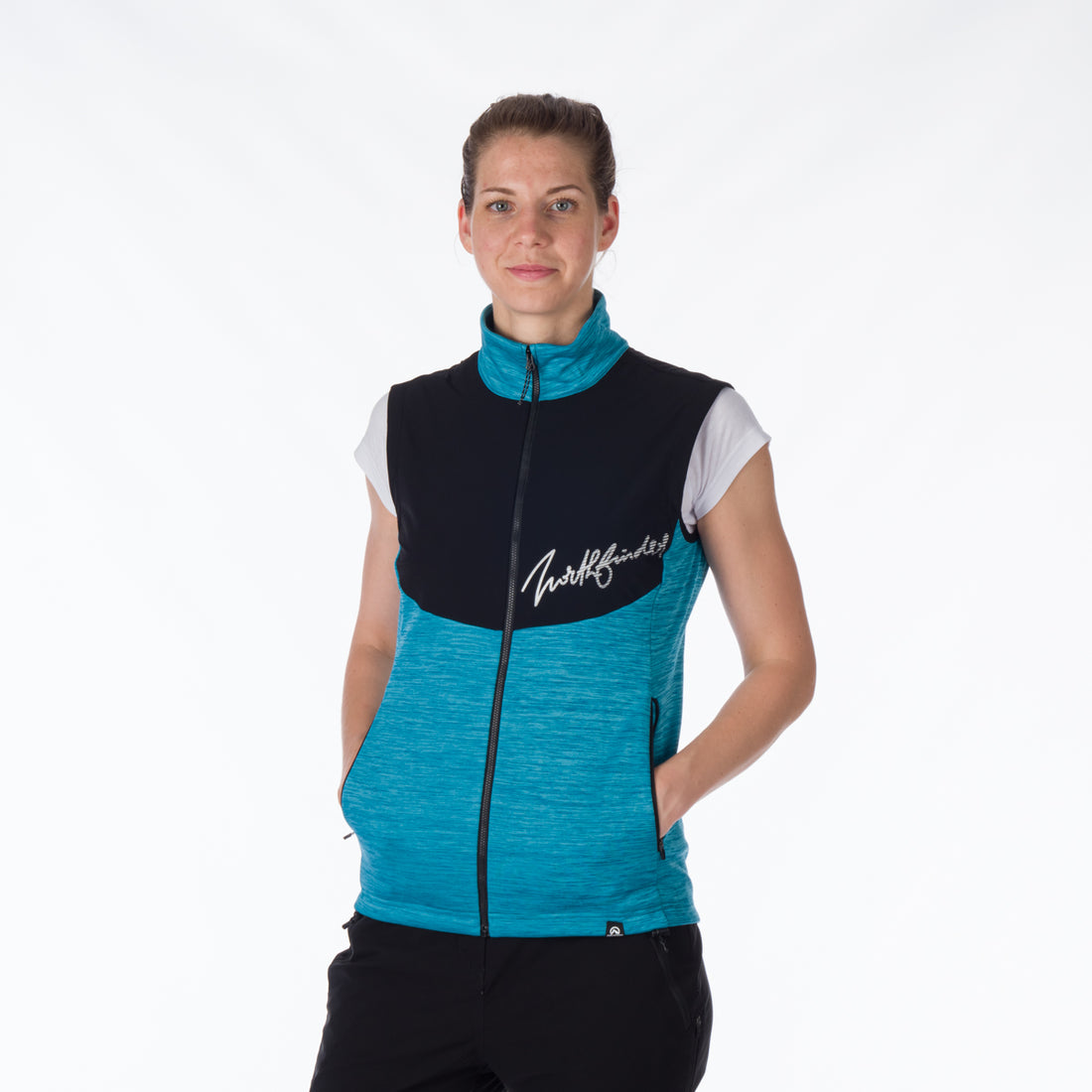 VE-4440OR women's trekking athletic fit melange fleece vest ETHEL