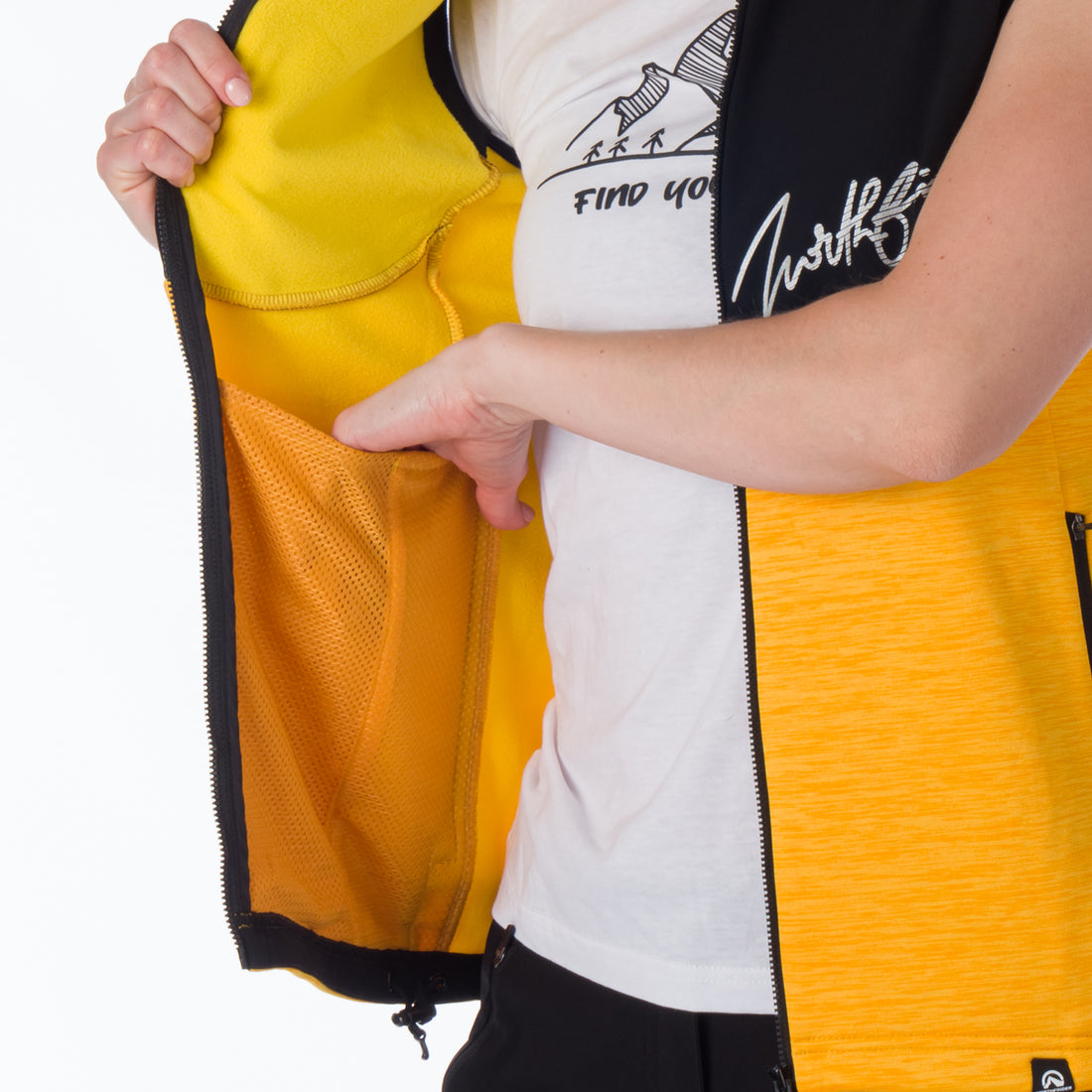 VE-4440OR women's trekking athletic fit melange fleece vest ETHEL