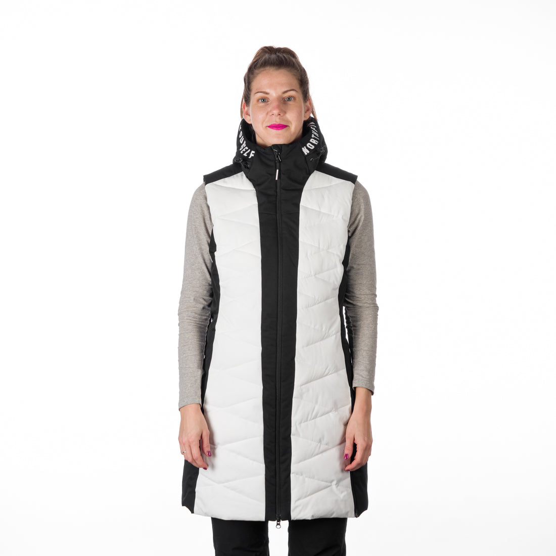 VE-4460SNW women's ski trendy quilted long vest BETTY