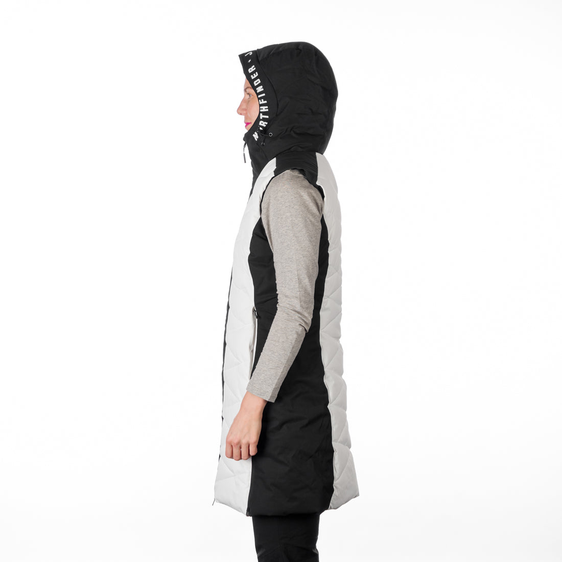VE-4460SNW women's ski trendy quilted long vest BETTY