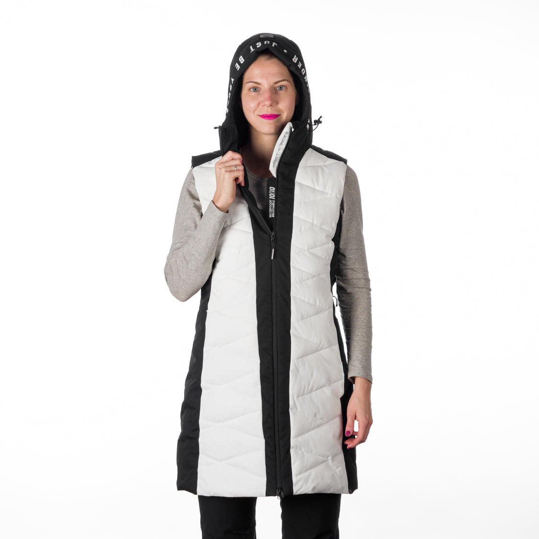 VE-4460SNW women's ski trendy quilted long vest BETTY
