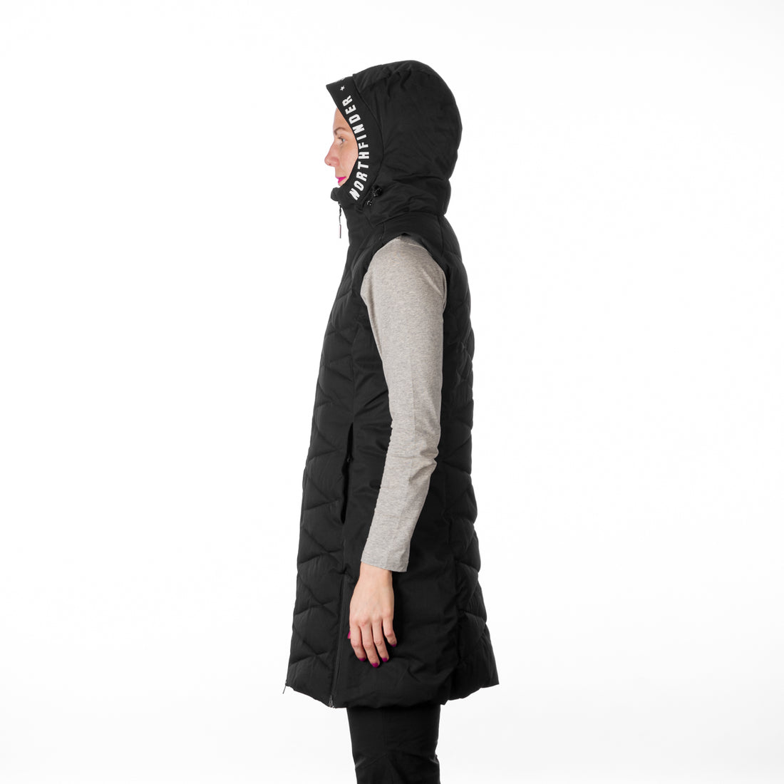VE-4460SNW women's ski trendy quilted long vest BETTY