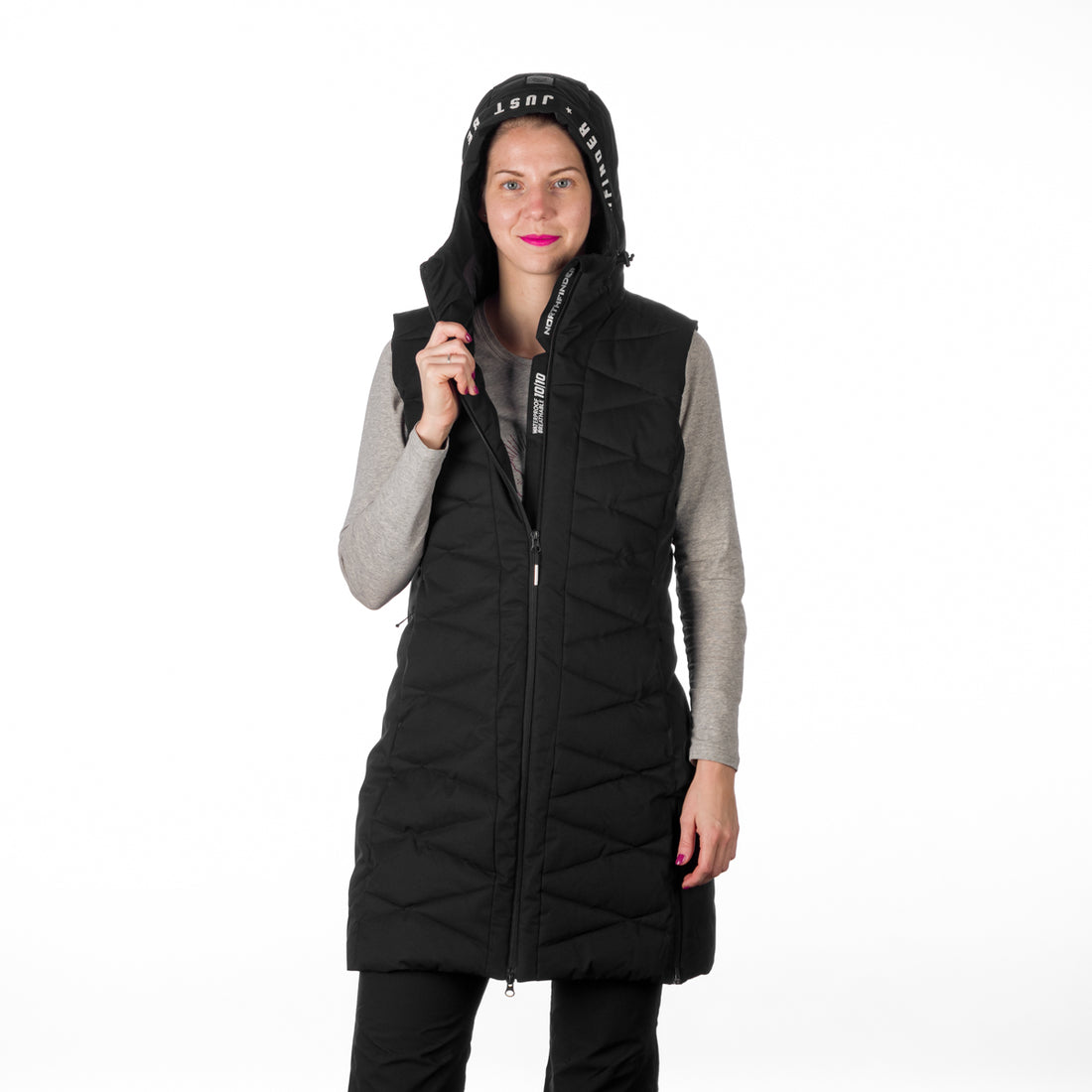 VE-4460SNW women's ski trendy quilted long vest BETTY