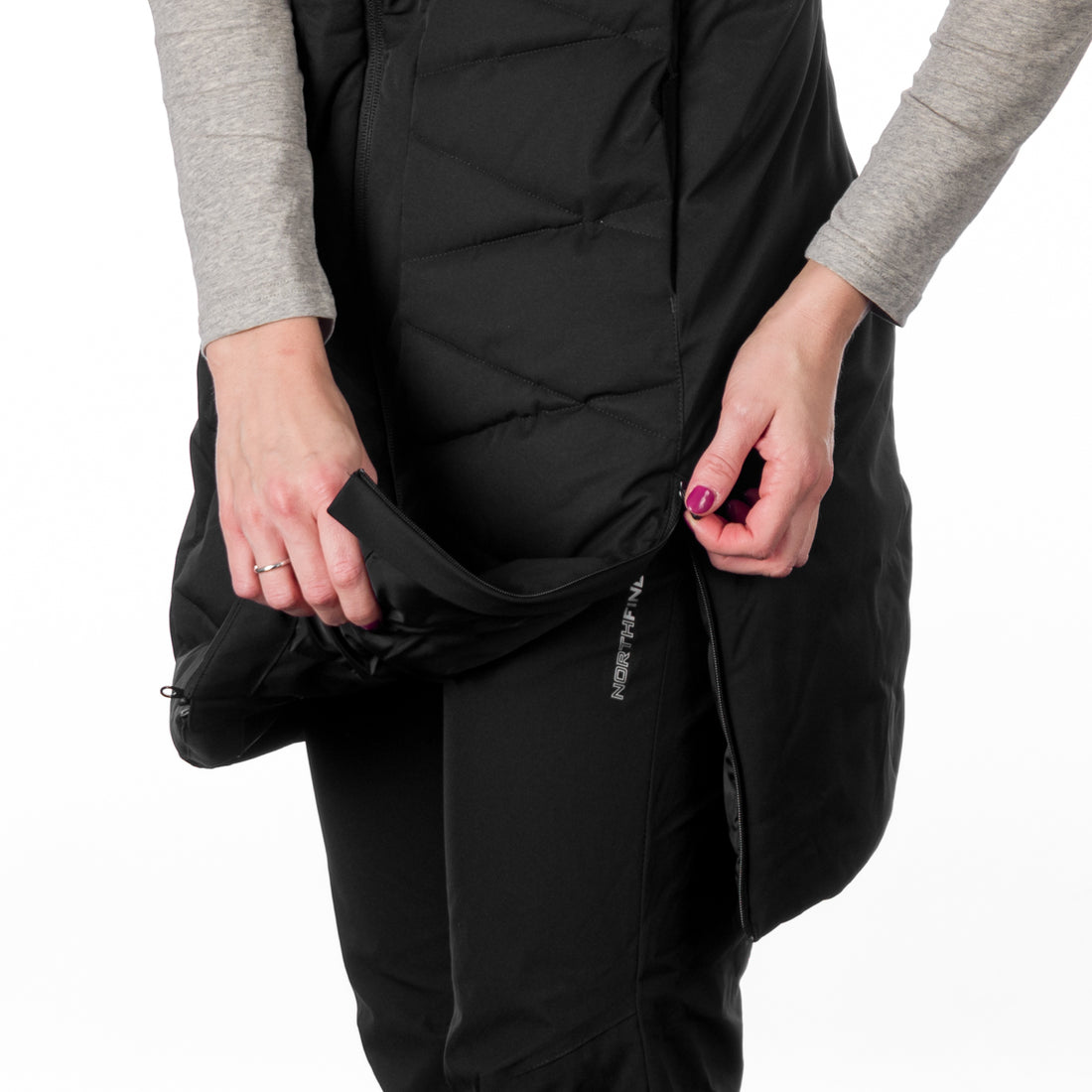 VE-4460SNW women's ski trendy quilted long vest BETTY