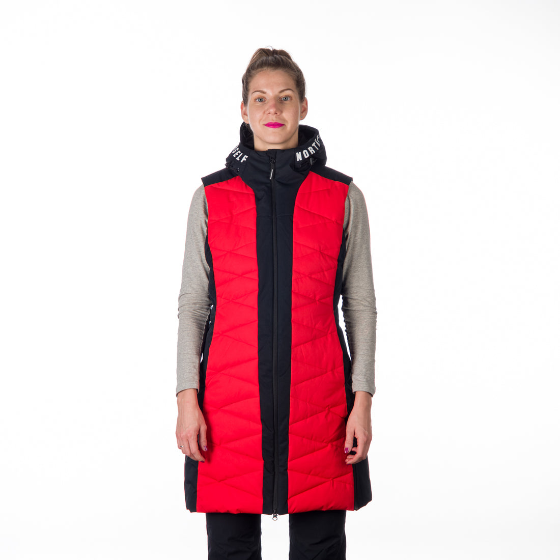 VE-4460SNW women's ski trendy quilted long vest BETTY