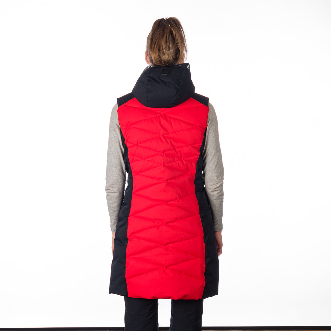 VE-4460SNW women's ski trendy quilted long vest BETTY