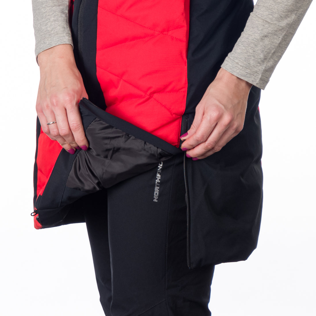 VE-4460SNW women's ski trendy quilted long vest BETTY