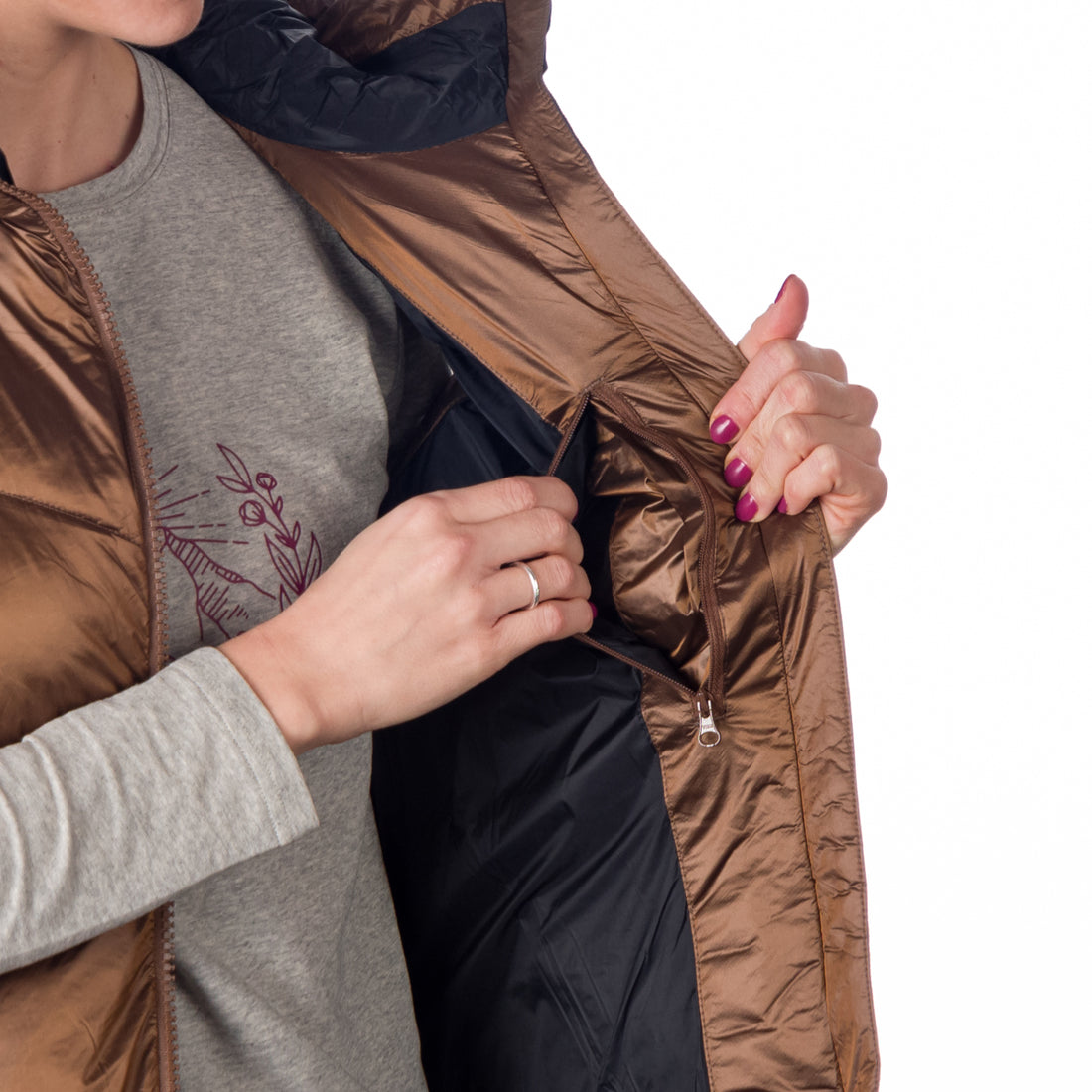 VE-4464SP women's casual trendy like down vest ROSEMARY