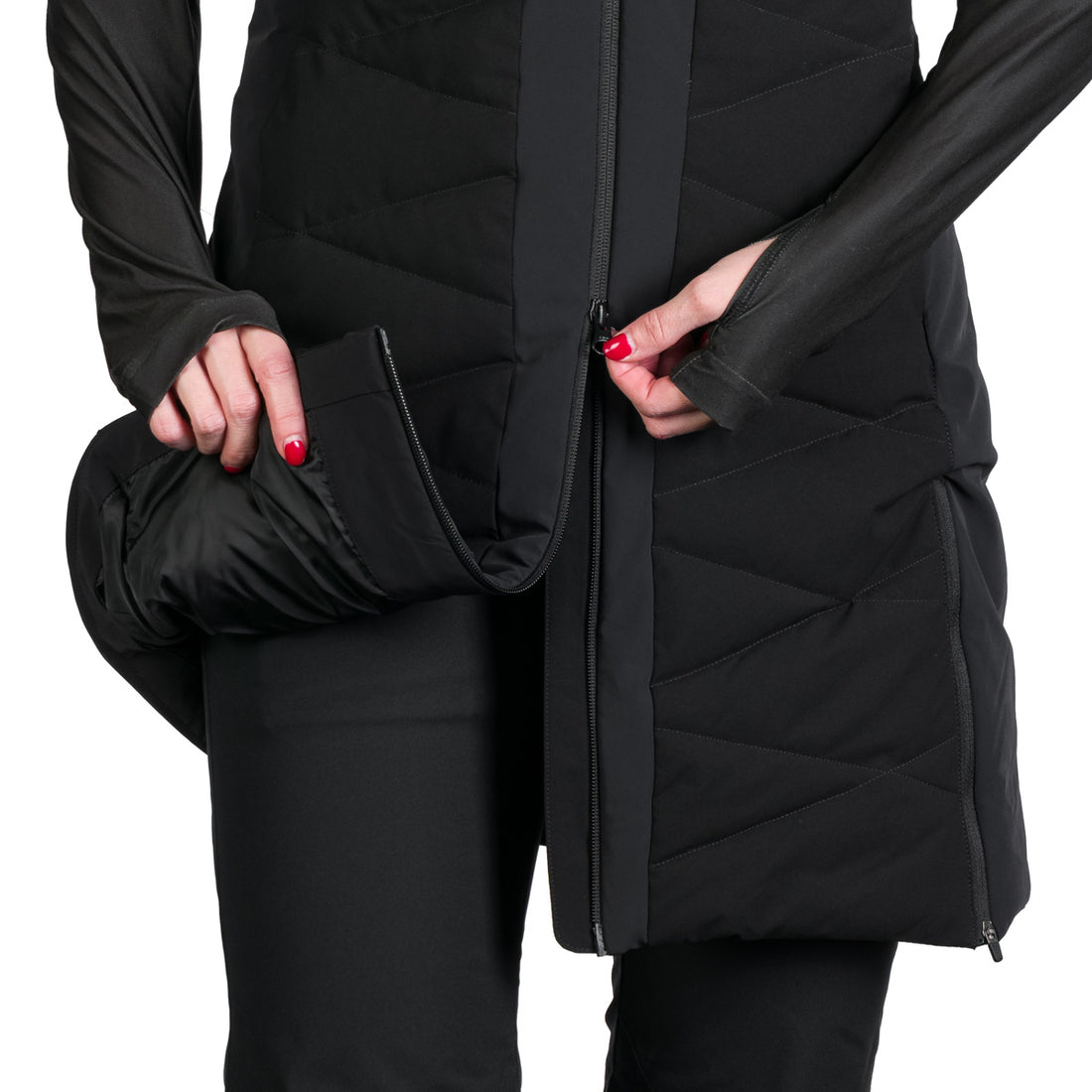 VE-4480SNW women's ski trendy quilted long vest STACY