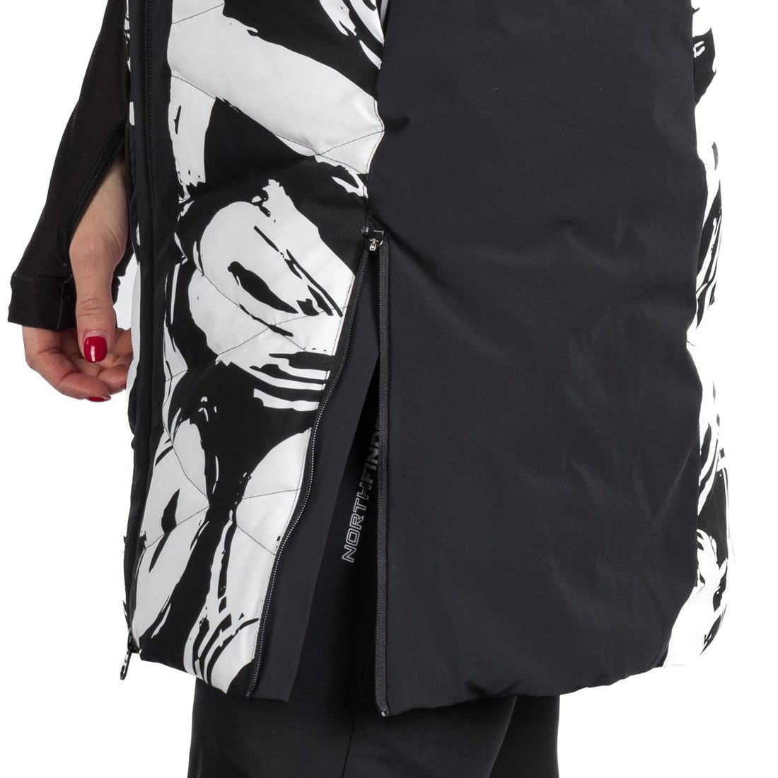 VE-4480SNW women's ski trendy quilted long vest STACY