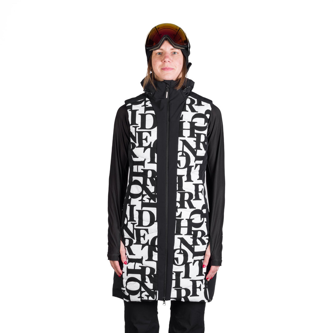 VE-4480SNW women's ski trendy quilted long vest STACY